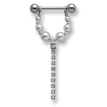 Artificial Pearl Chain with 925 Silver Chain