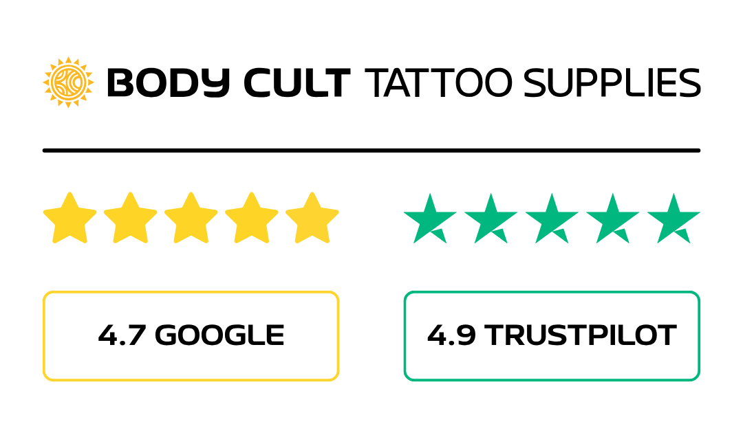 Body Cult Tattoo Supplies – 4,7 Sterne bei Google und 4,9 bei Trustpilot – Top Bewertungen von über 10.000 Kunden